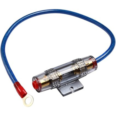 Quaden Mini ANL fuse holder with 60 amp fuse - Round / With Power Cable | QFH-MANL-60APW Quaden Mini ANL fuse holder with 60 amp fuse - Round / With Power Cable | QFH-MANL-60APW