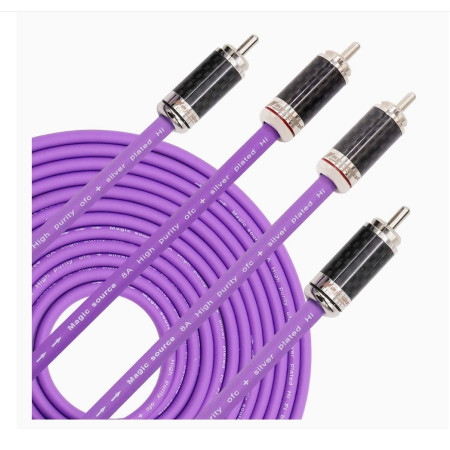 Quaden Premium RCA Cable with Carbon Fibre Plug / OFC - 5 mts | QRC-PSOFC-5MCF Quaden Premium RCA Cable with Carbon Fibre Plug / OFC - 5 mts | QRC-PSOFC-5MCF