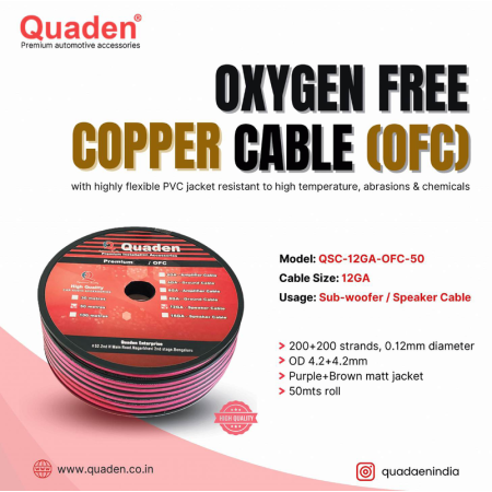 Quaden Speaker Cable 12 GA OFC Oxygen Free Copper Cables | 50 mtr | QSC-OFC12GA50 Quaden Speaker Cable 12 GA OFC Oxygen Free Copper Cables | 50 mtr | QSC-OFC12GA50