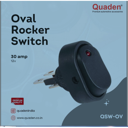 Quaden Oval Switch with LED Dot | Pack of 5 pcs | QSW-OV Quaden Oval Switch with LED Dot | Pack of 5 pcs | QSW-OV