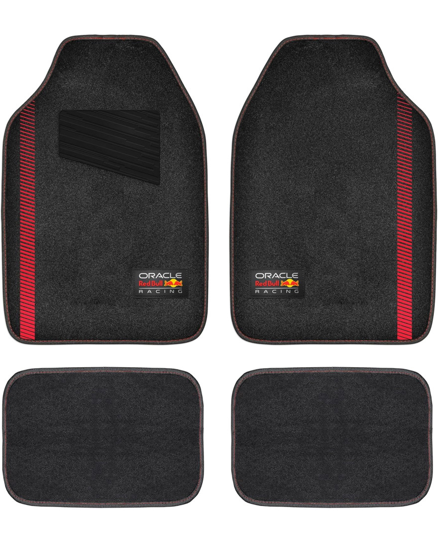 Red Bull Oracle Universal car mats set | 4-piece set | Black/Red
