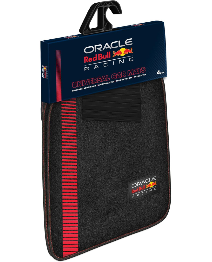 Red Bull Oracle Universal car mats set | 4-piece set | Black/Red