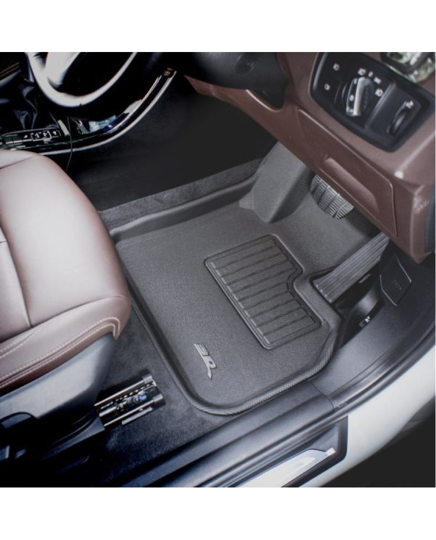 3D Kagu Floor Mat Compatible with BMW X1 SUV SERIES Front Wheel Drive FWD 2016 to 2022 | Set of 5 Pcs |Custom Fit| BLACK 