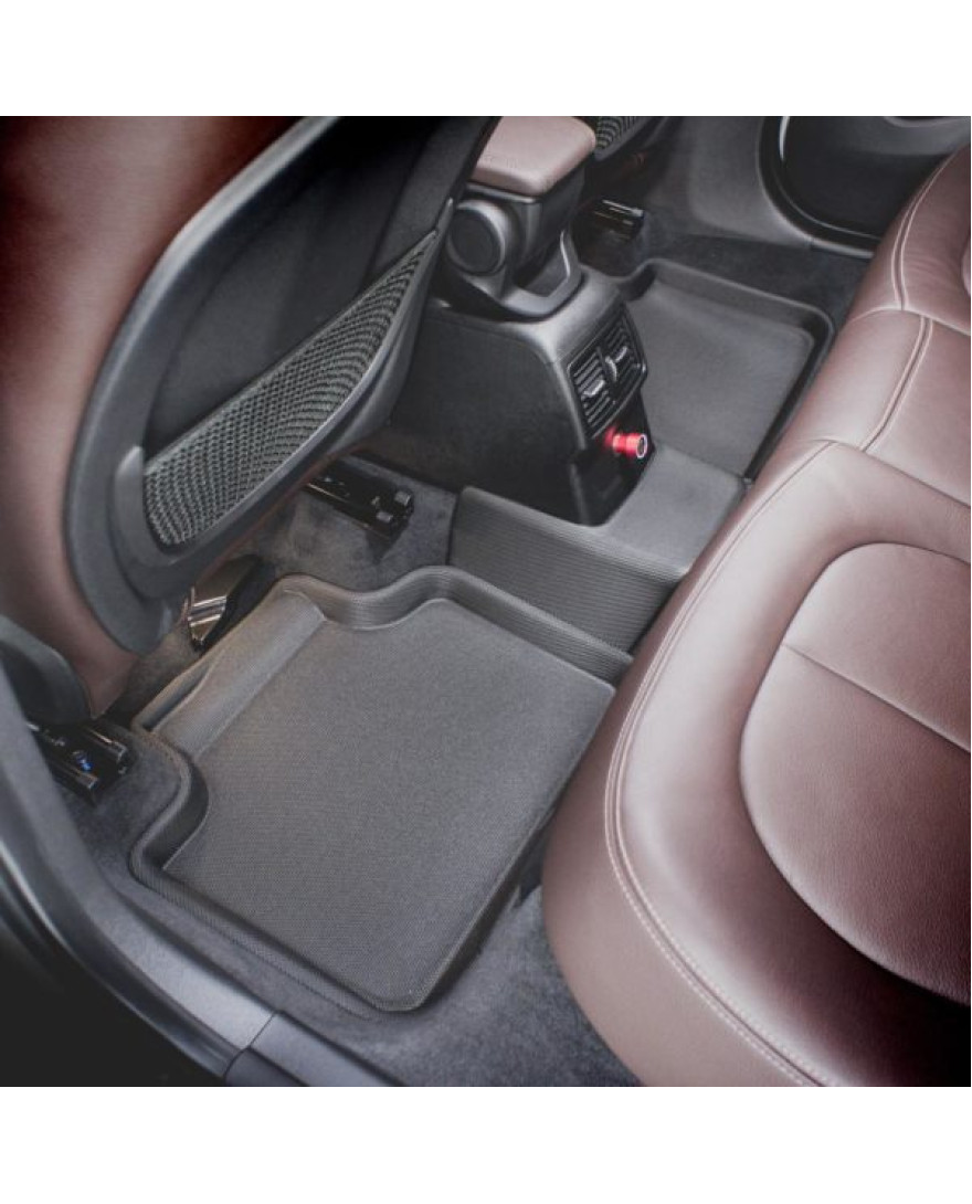 3D Kagu Floor Mat Compatible with BMW X1 SUV SERIES Front Wheel Drive FWD 2016 to 2022 | Set of 5 Pcs |Custom Fit| BLACK 