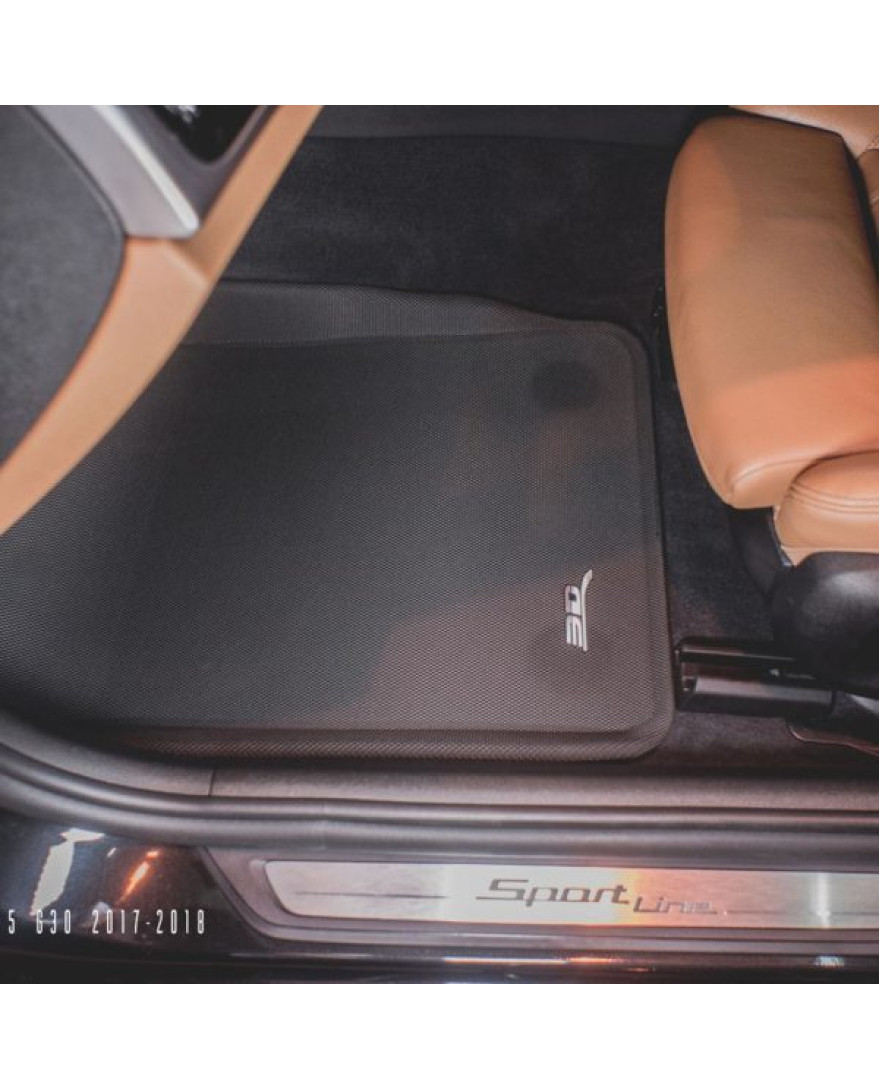 3D Kagu Floor Mat Compatible with BMW 5 SERIES G30 SEDAN  Long Wheel Base 2021 to Present | Set of 5 Pcs | Custom Fit| BLACK