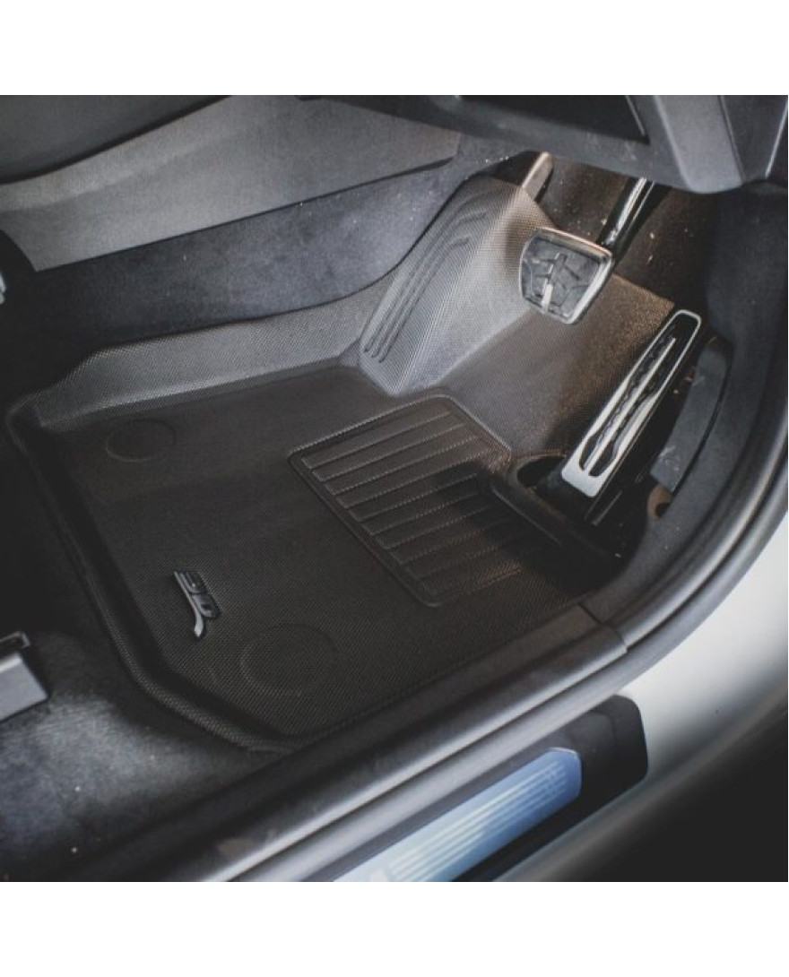 3D MAXpider Custom Fit KAGU Floor Mat | BLACK | Compatible with BMW X3 SUV SERIES 2018 to Present | Set of 5 Pcs