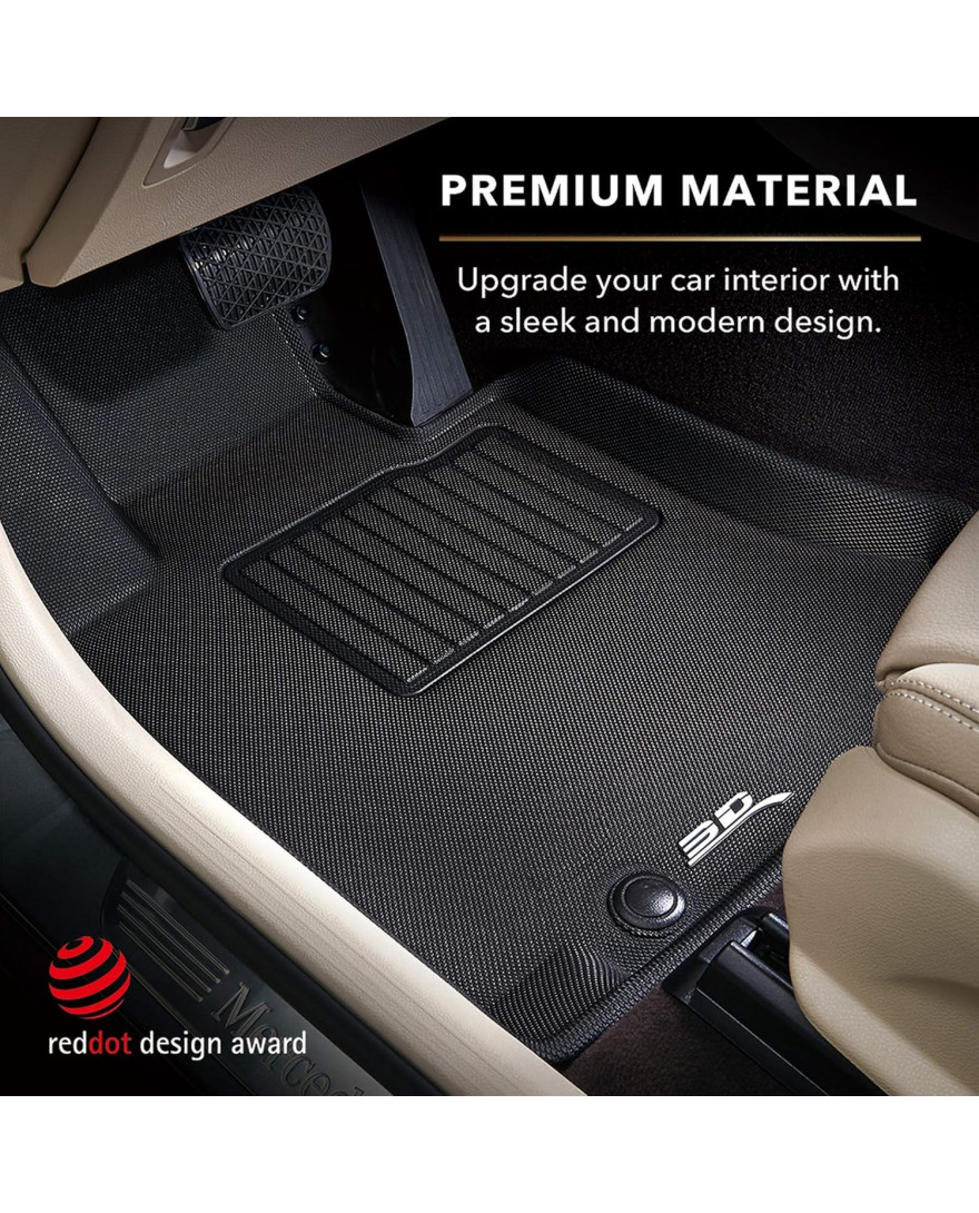 3D Kagu Floor Mat Compatible with BMW X5 SUV SERIES 2019 Plus| Set of 3 Pcs | Custom Fit | BLACK