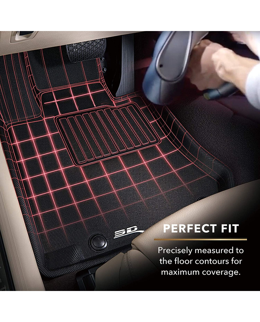3D MAXpider Custom Fit KAGU Floor Mat | BLACK | Compatible with  BMW X5 SUV SERIES 2019 Plus| Set of 3 Pcs