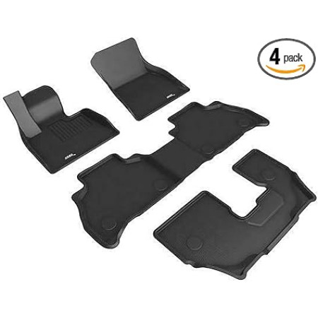 3D Kagu Floor Mat Compatible with BMW X7 G07  2019 to 2023 | Complete Set | Custom Fit | BLACK 3D Kagu Floor Mat Compatible with BMW X7 G07  2019 to 2023 | Complete Set | Custom Fit | BLACK