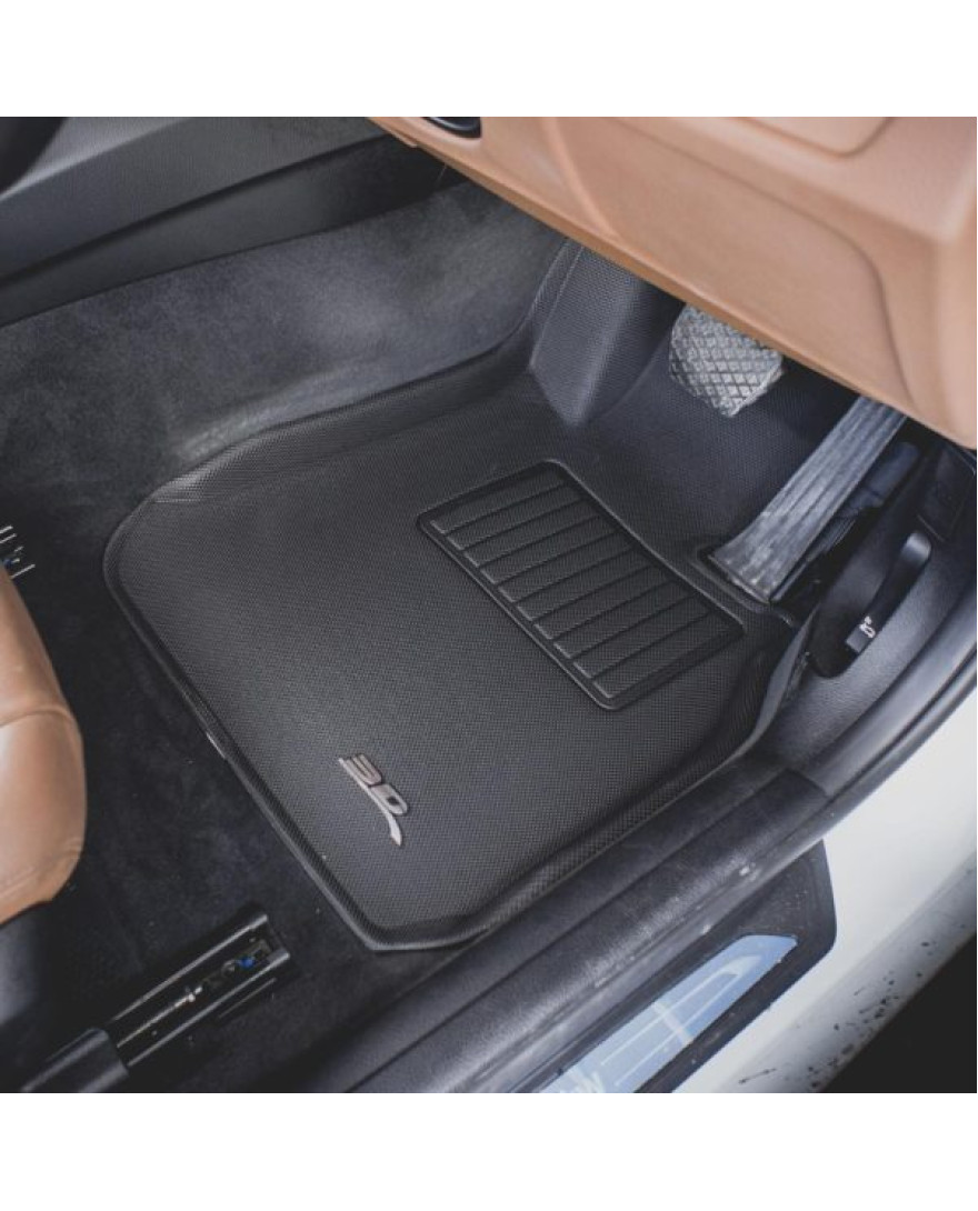 3D Kagu Floor Mat Compatible with BMW 3 SERIES G28 SEDAN  Long Wheel Base 2021 to Present | Set of 5 Pcs | BLACK