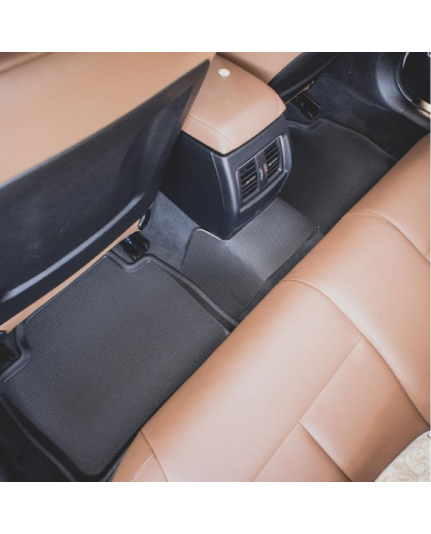 3D Kagu Floor Mat Compatible with BMW 3 SERIES G28 SEDAN  Long Wheel Base 2021 to Present | Set of 5 Pcs | BLACK