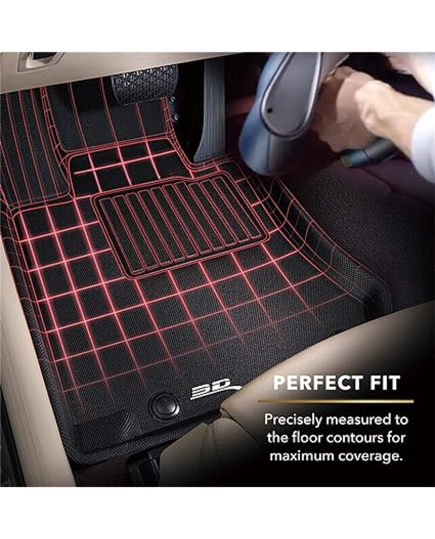 3D MAXpider Custom Fit KAGU Floor Mat | BLACK | Compatible with  BMW 2 Series Gran Coupe F44 RWD 2020 to 2023 | Complete Set