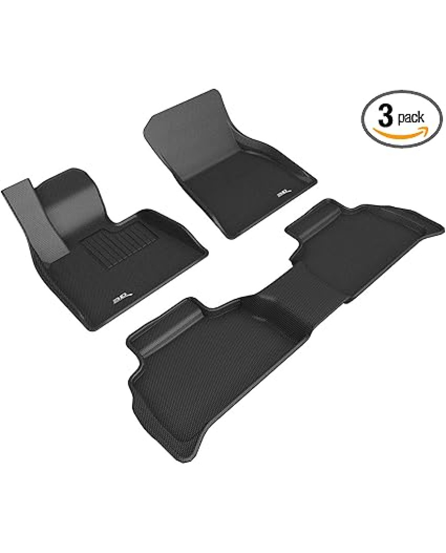 3D Kaku Floor Mat Compatible with BMW X6 G06  2020 to 2022 | 1st and 2nd Row | BLACK | Custom Fit