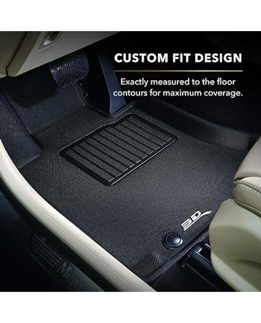 3D Kaku Floor Mat Compatible with BMW X6 G06  2020 to 2022 | 1st and 2nd Row | BLACK | Custom Fit