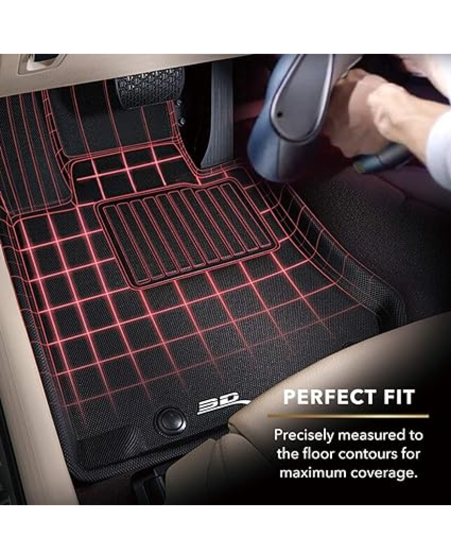 3D MAXpider Custom Fit KAGU Floor Mat | BLACK | Compatible withBMW X6 G06  2020 to 2022 | 1st and 2nd Row