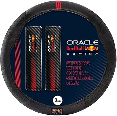 Red Bull Racing Oracle Universal steering wheel cover + shoulder pads - Type 001 | Black/Red | 3-Piece set