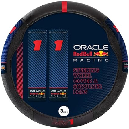 Red Bull Oracle Universal steering wheel cover + shoulder pads - Type 002 MV1 - Black/Red/Blue