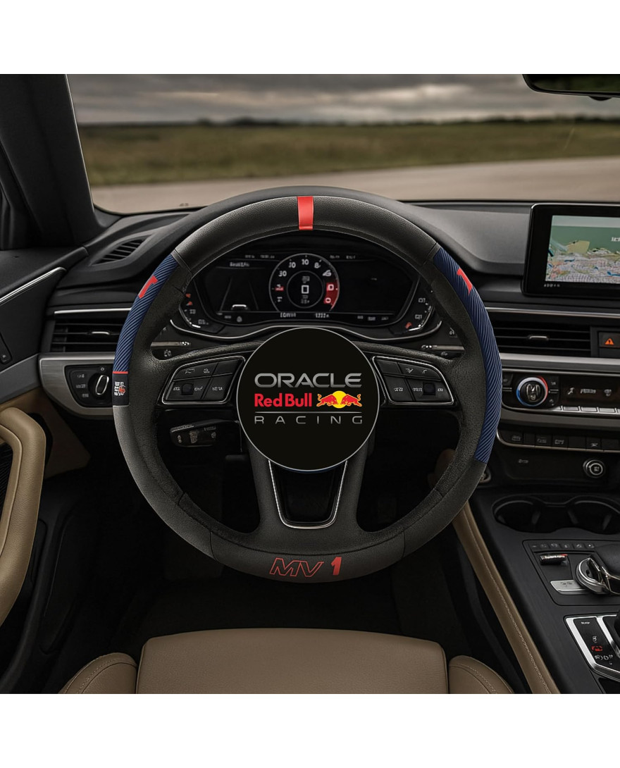 Red Bull Oracle Universal steering wheel cover + shoulder pads - Type 002 MV1 - Black/Red/Blue