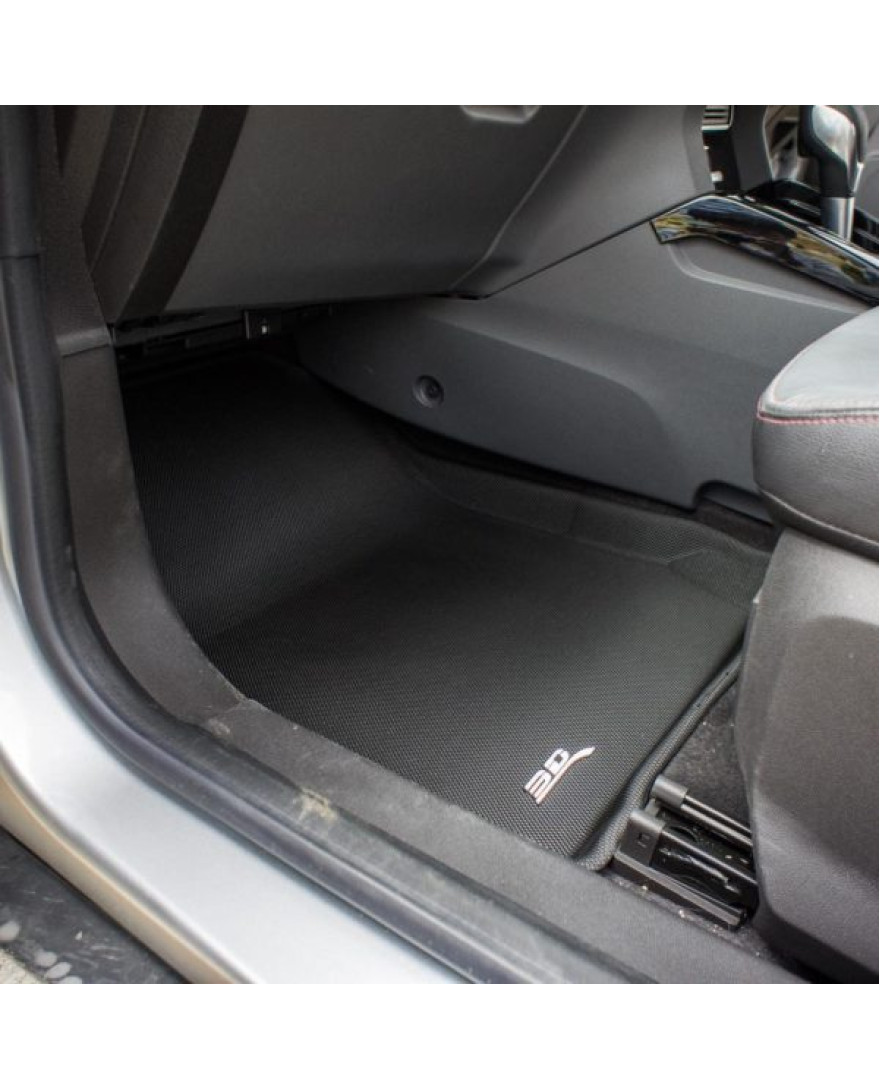 3D Kagu Floor Mat Compatible with FORD ECOSPORT/ FIESTA 2014 to 2018 | Set of 3 Pcs| BLACK | Custom Fit