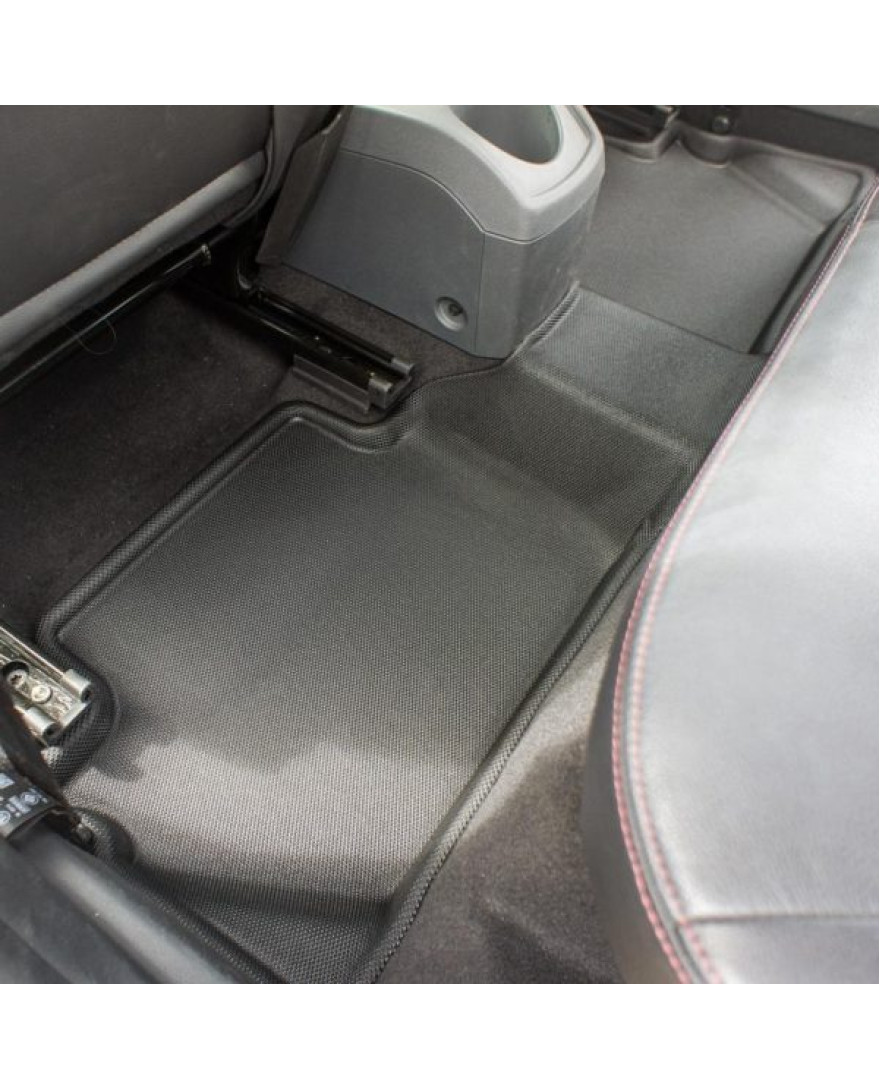 3D Kagu Floor Mat Compatible with FORD ECOSPORT/ FIESTA 2014 to 2018 | Set of 3 Pcs| BLACK | Custom Fit