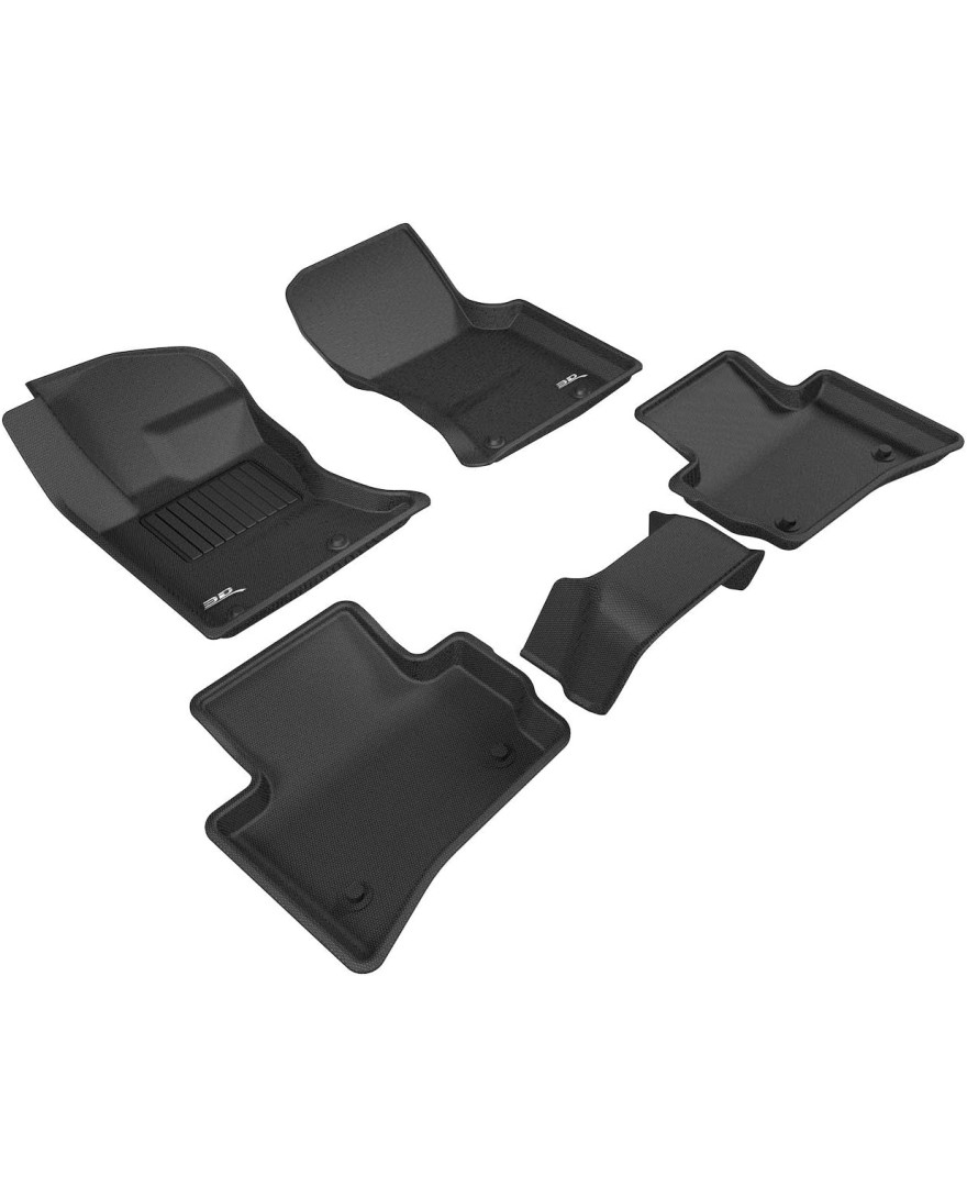 3D Kagu Floor Mat Compatible with JAGUAR F-PACE 2017 to 2023 | Set of 5 Pcs | Custom Fit | BLACK