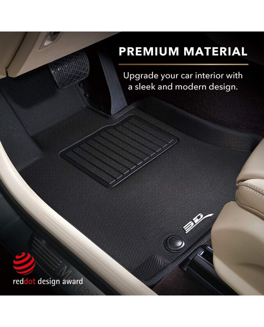 3D Kagu Floor Mat Compatible with JAGUAR F-PACE 2017 to 2023 | Set of 5 Pcs | Custom Fit | BLACK