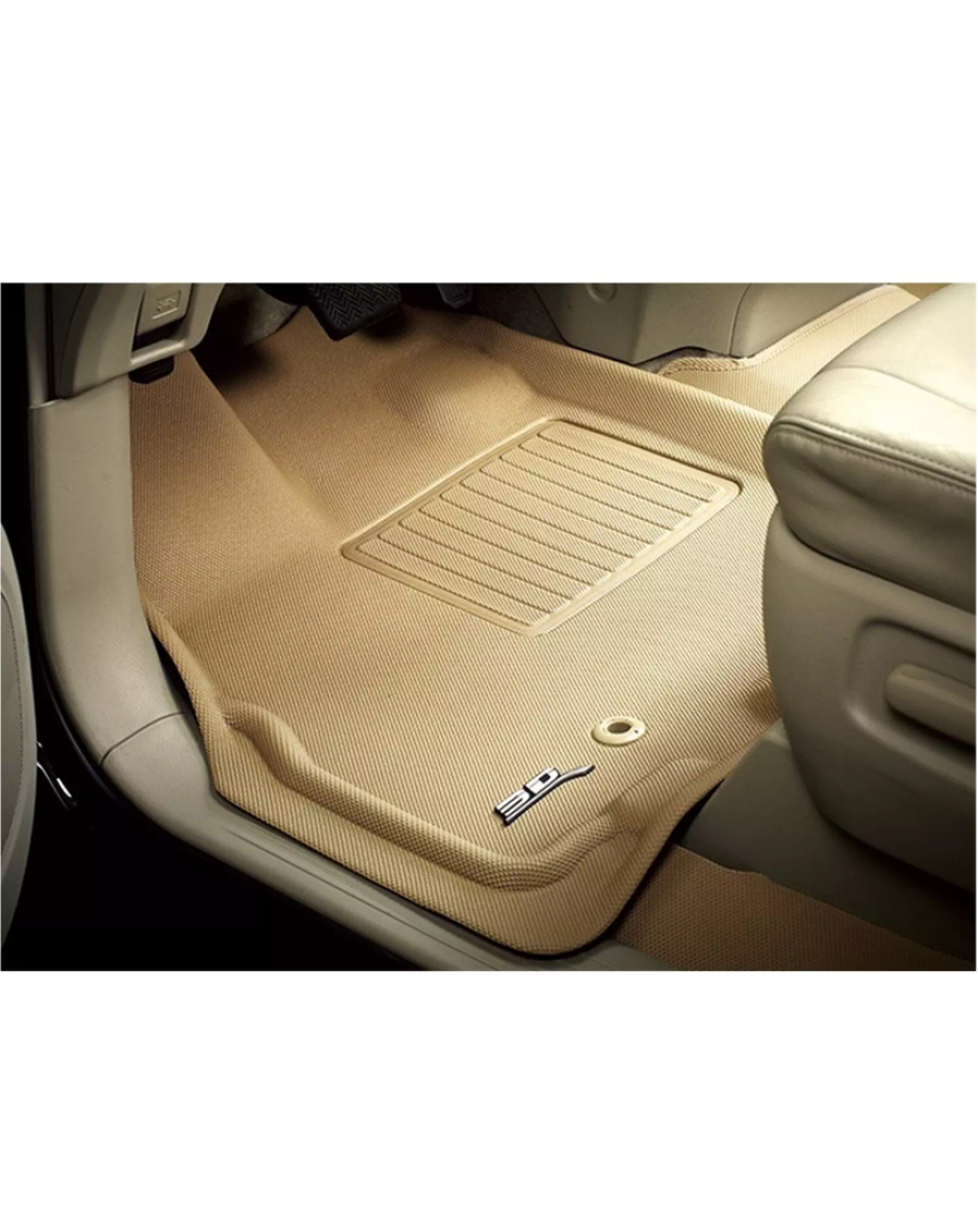 3D Kagu Floor Mat Compatible with KIA CARNIVAL 7 SEATS 2019 | Set of 4 Pcs | Custom Fit | BEIGE
