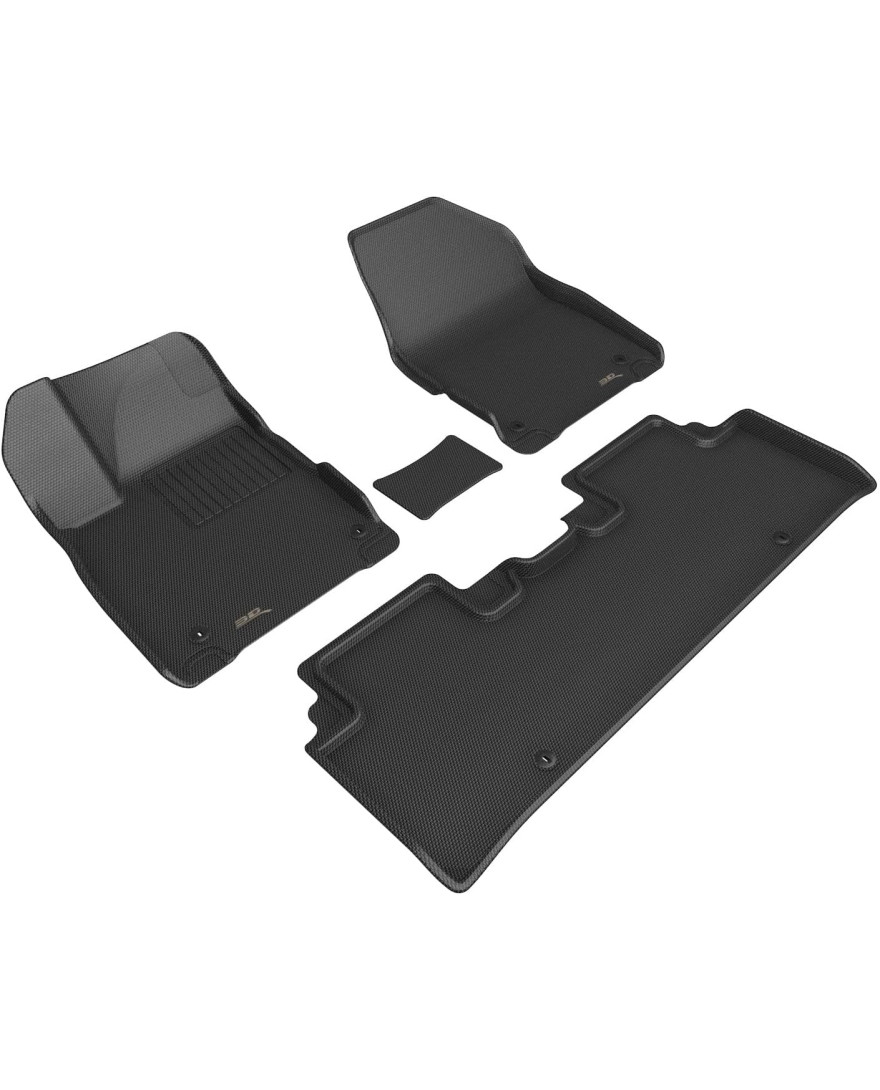 3D MAXpider Custom Fit KAGU Floor Mat | BLACK | Compatible with  KIA EV6 2022 to 2023 | Complete Set