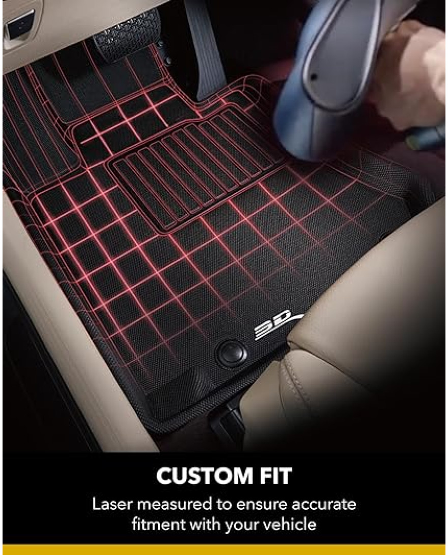 3D MAXpider Custom Fit KAGU Floor Mat | BLACK | Compatible withLEXUS NX 2020 to 2023 | Complete Set