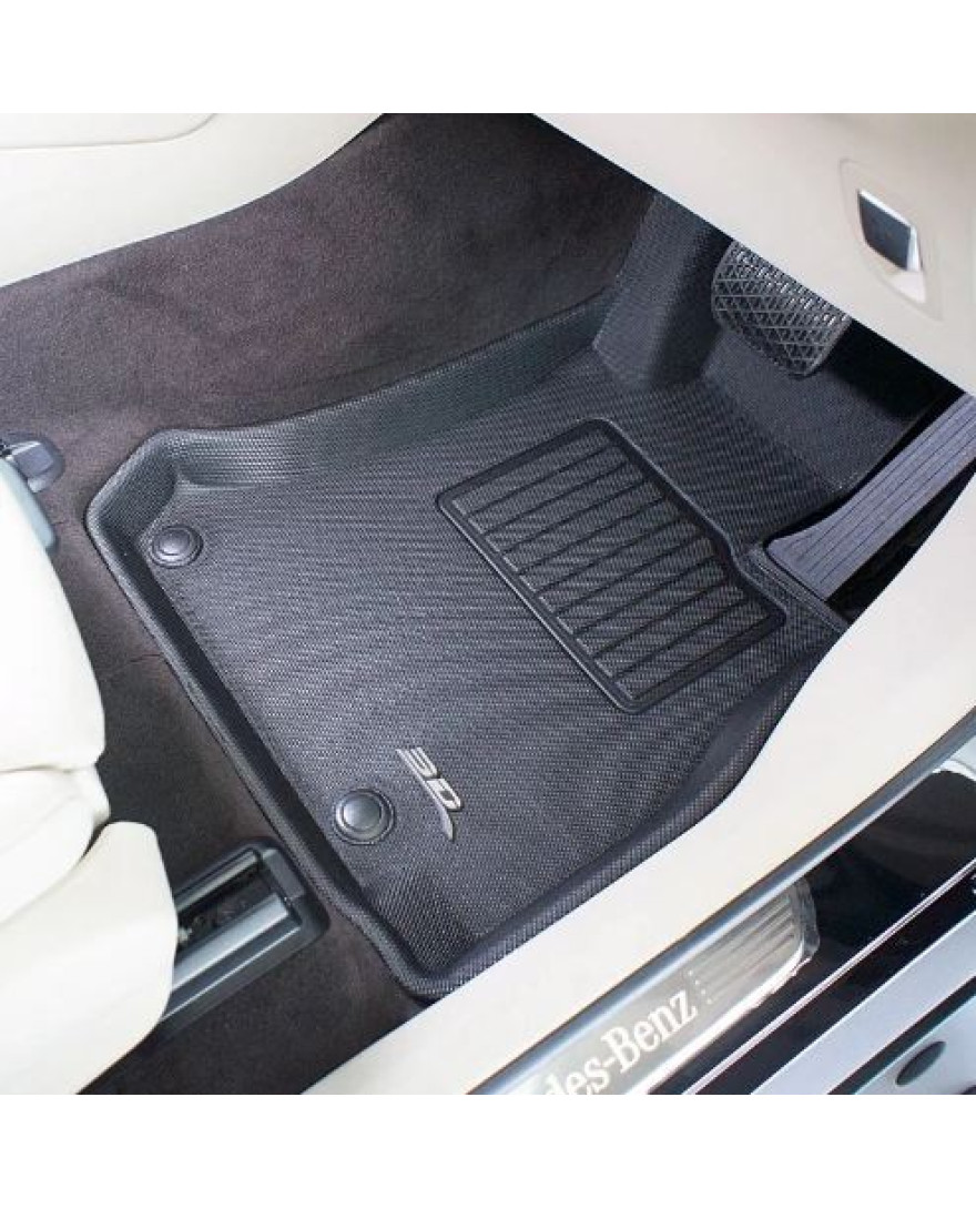 3D Kagu Floor Mat Compatible with  MERCEDES GLC CLASS 2023+ | Set of 3 Pcs | Custom Fit | BLACK