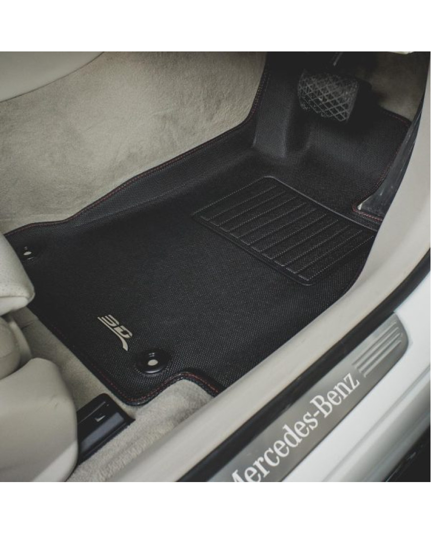 3D Kagu Floor Mat Compatible with  MERCEDES C W206 CLASS 2023+ | Set of 3 Pcs | Custom Fit | BLACK