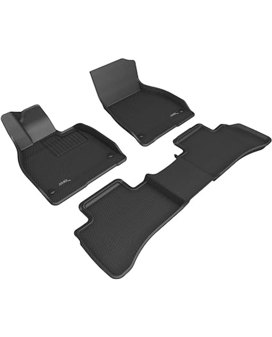 3D MAXpider Custom Fit KAGU Floor Mat | BLACK | Compatible with MERCEDES BENZ EQS 2020 to 2023 | Complete Set