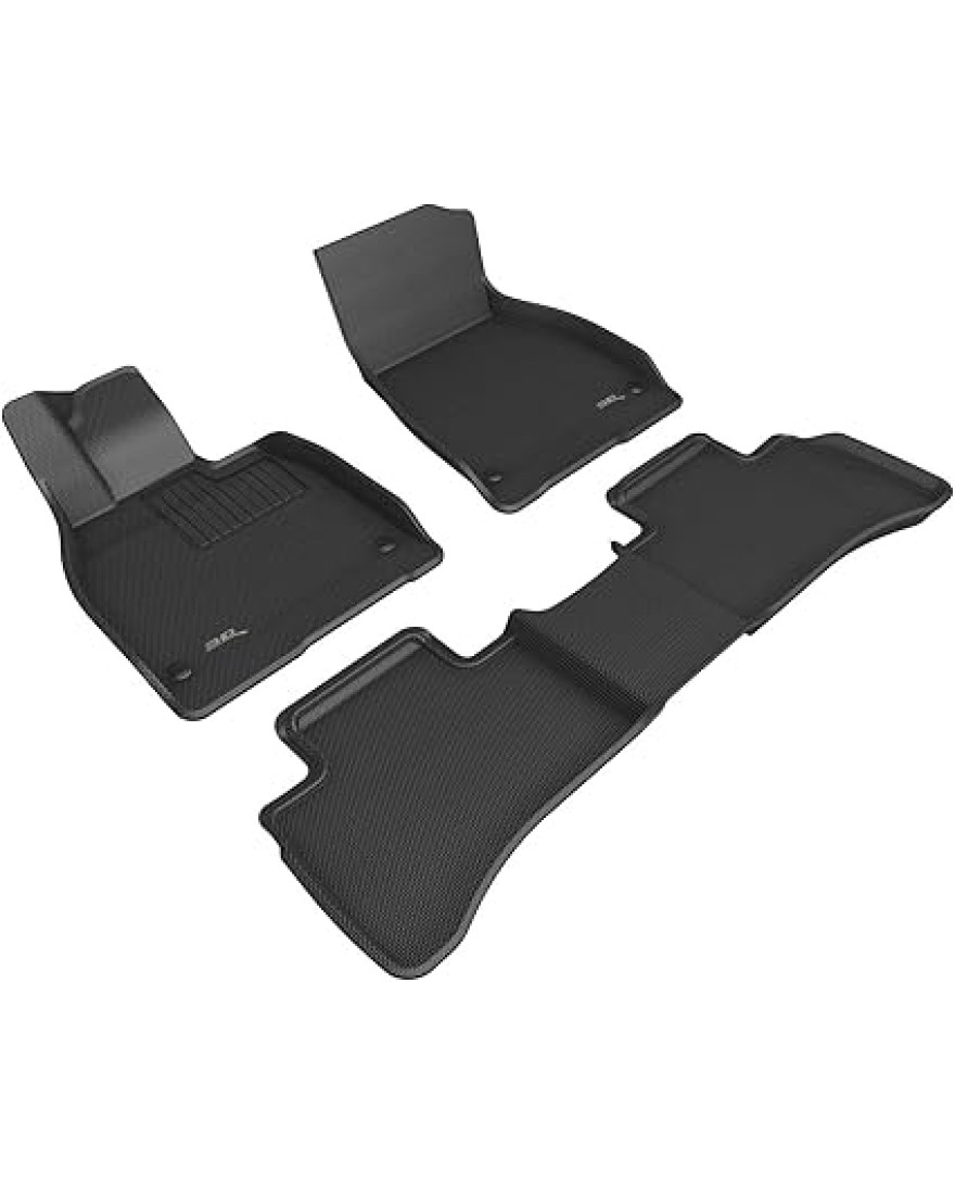 3D MAXpider Custom Fit KAGU Floor Mat | BLACK | Compatible with MERCEDES BENZ EQS 2020 to 2023 | Complete Set