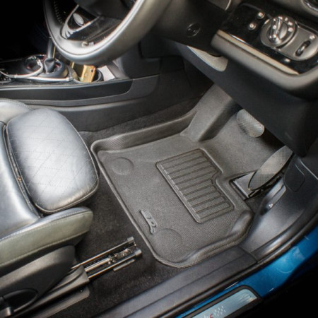 3D Kagu Floor Mat Compatible with  MINI COOPER F56 2014 to 2023+ | Set of 4 Pcs | Custom Fit | BLACK 3D Kagu Floor Mat Compatible with  MINI COOPER F56 2014 to 2023+ | Set of 4 Pcs | Custom Fit | BLACK