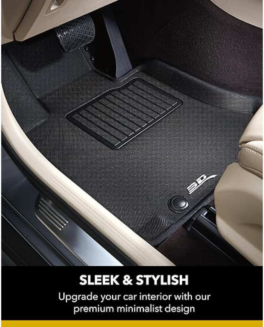 3D MAXpider Custom Fit KAGU Floor Mat | BLACK | Compatible with PORSCHE CAYENNE SUV/COUPE | 9Y0/9Y3 |  2020 to 2023 | Complete Set