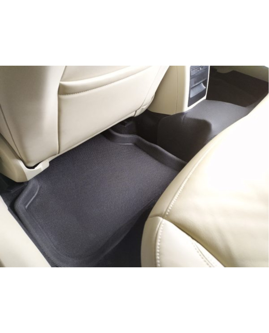 3D Kagu Floor Mat Compatible with  SKODA OCTAVIA 2014 to 2020 | Set of 3 Pcs | Custom Fit | BLACK