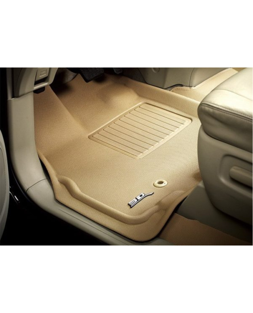 3D MAXpider Custom Fit KAGU Floor Mat | BEIGE | Compatible with  RENAULT DUSTER 2012 to 2018 | Set of 3 Pcs