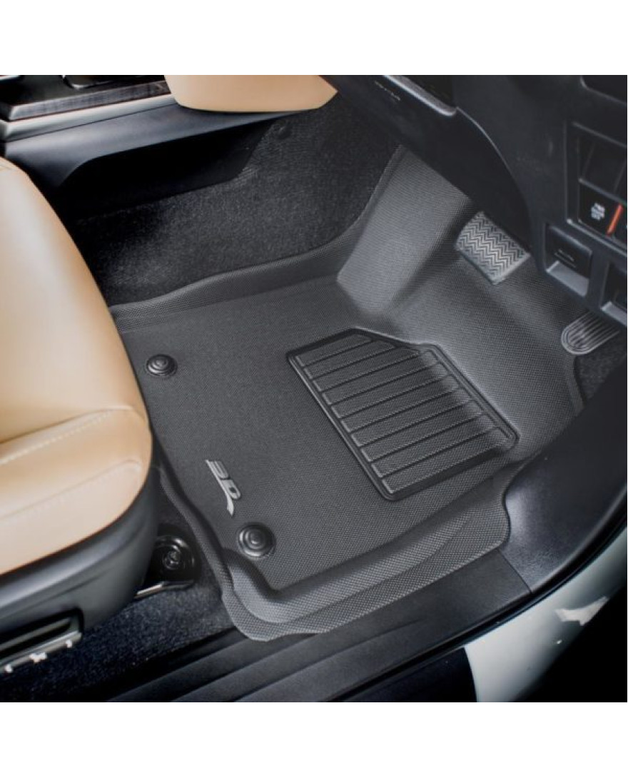 3D Kagu Floor Mat Compatible with TOYOTA INNOVA CRYSTA/ FORTUNER  2016 to Present | Set of 5 Pcs | Custom Fit | BLACK