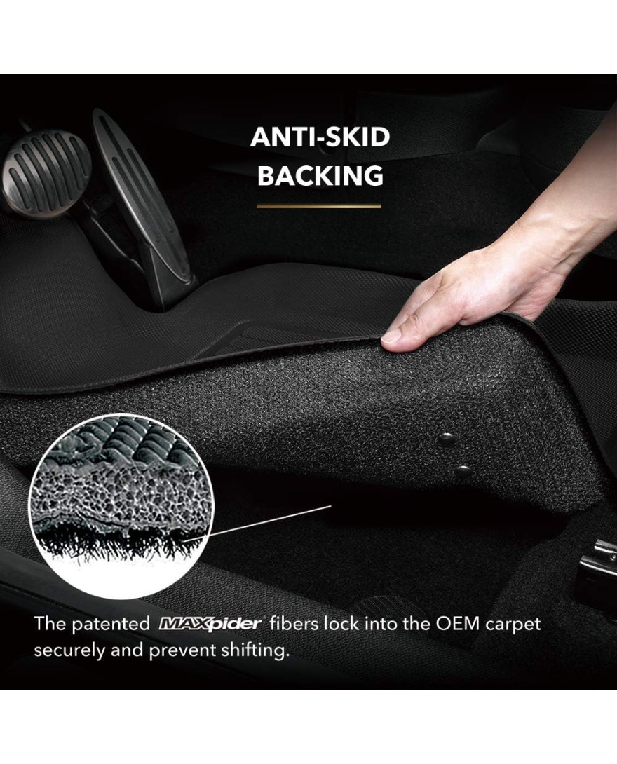 3D Kagu Floor Mat Compatible with VOLVO XC 60  2018 to Present | Set of 5 Pcs | Custom Fit | BLACK RVV0250