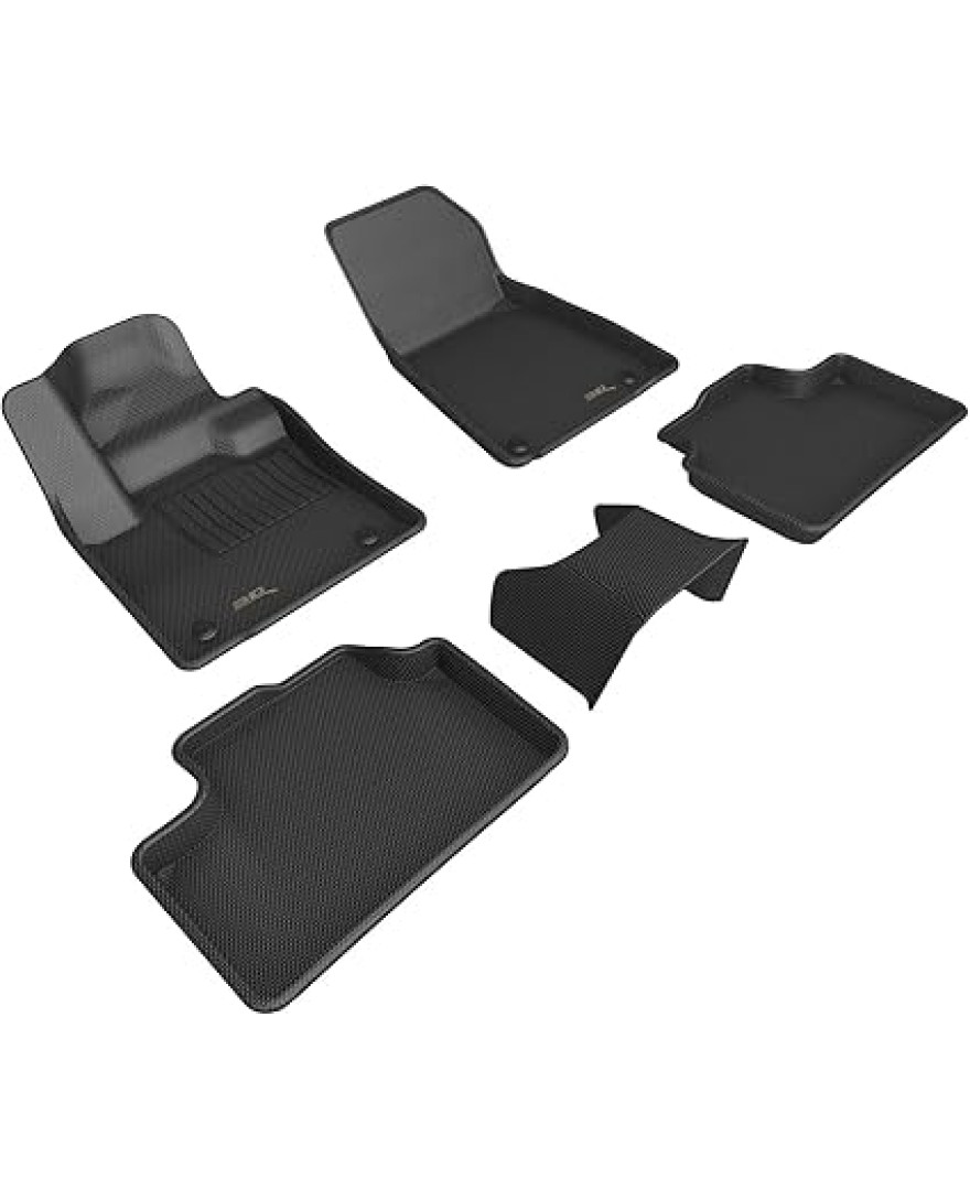 3D MAXpider Custom Fit KAGU Floor Mat | BLACK | Compatible with VOLVO XC40 RECHARGE 2021 to 2023 | Full Set