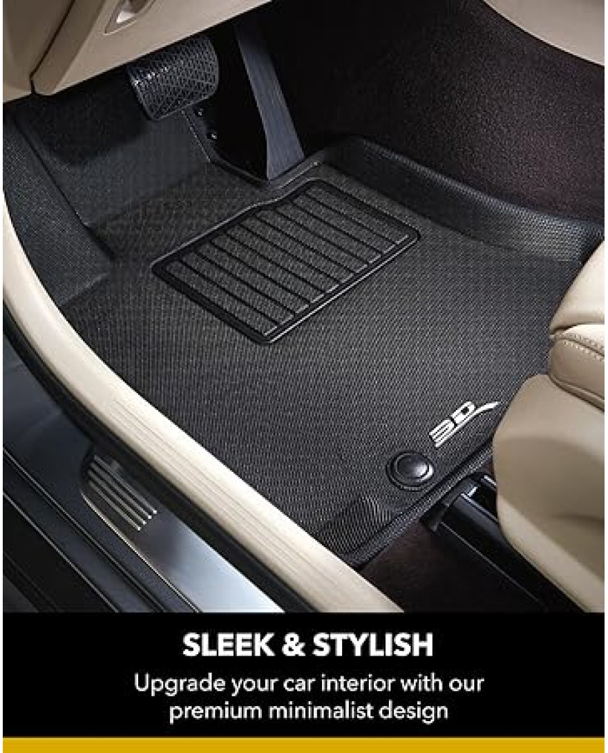 3D MAXpider Custom Fit KAGU Floor Mat | BLACK | Compatible with VOLVO XC40 RECHARGE 2021 to 2023 | Full Set