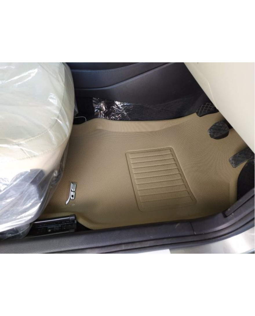 3D MAXpider Custom Fit KAGU Floor Mat | BEIGE | Compatible with VOLKSWAGEN POLO/VENTO/ RAPID  2010 to 2017 | Set of 5 Pcs