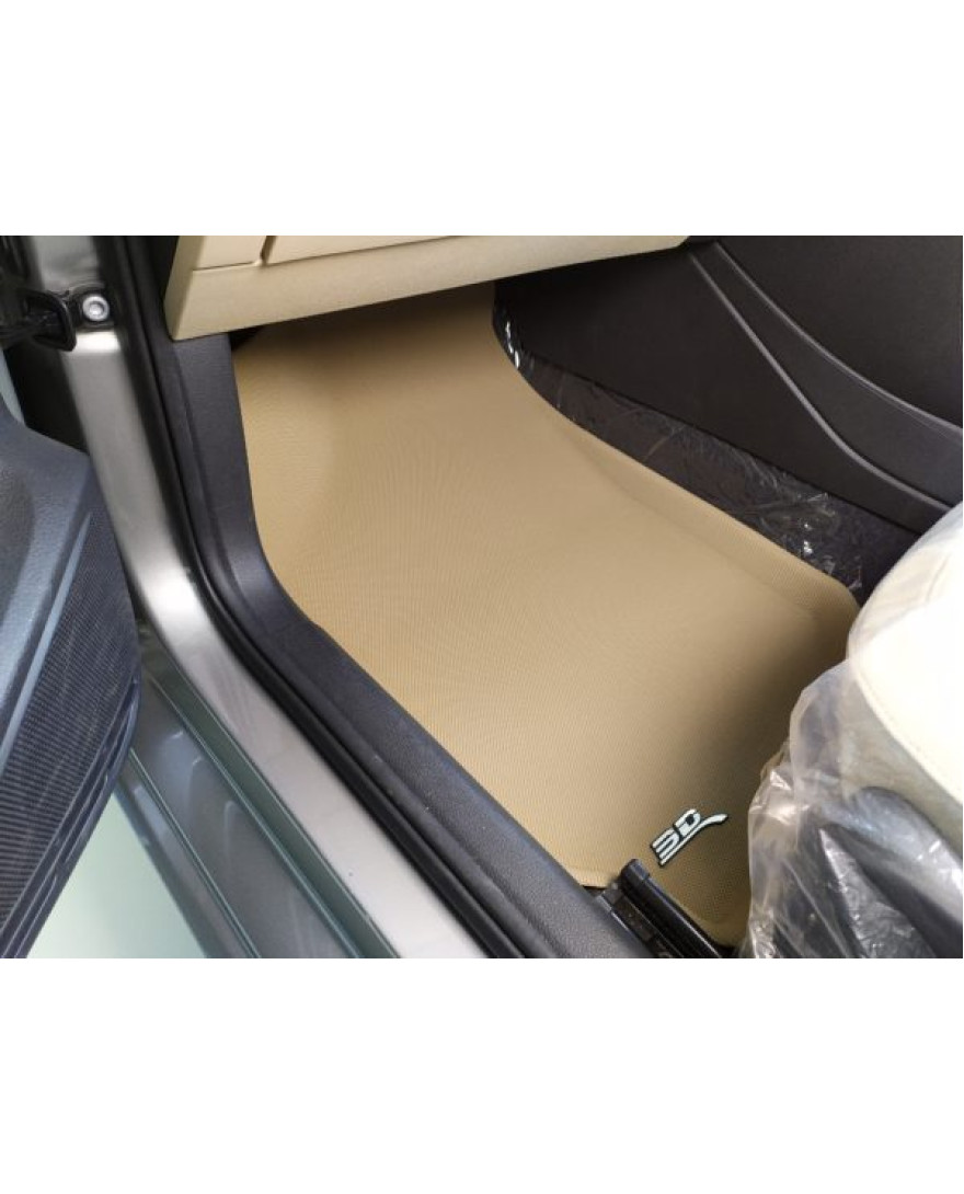 3D MAXpider Custom Fit KAGU Floor Mat | BEIGE | Compatible with VOLKSWAGEN POLO/VENTO/ RAPID  2010 to 2017 | Set of 5 Pcs