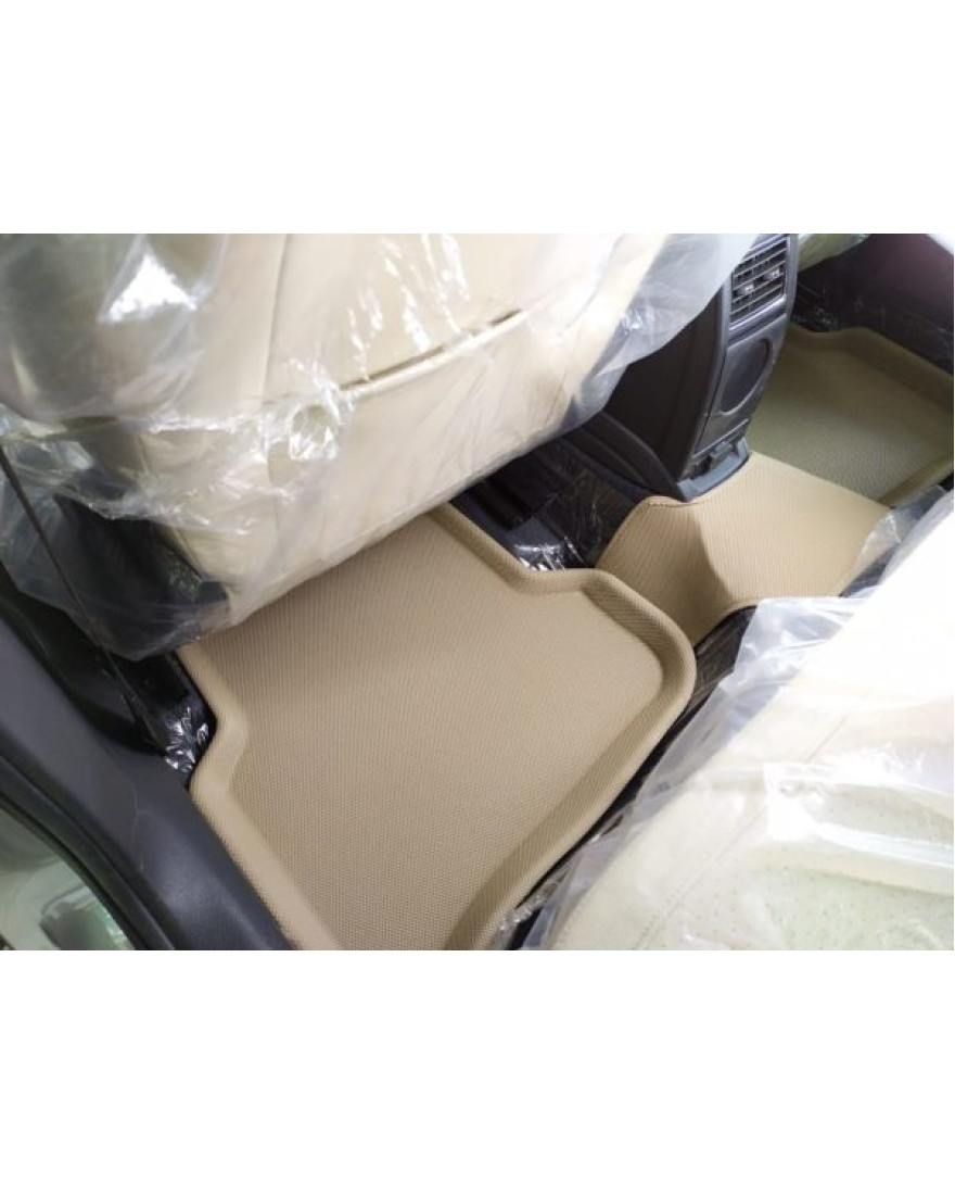 3D MAXpider Custom Fit KAGU Floor Mat | BEIGE | Compatible with VOLKSWAGEN POLO/VENTO/ RAPID  2010 to 2017 | Set of 5 Pcs