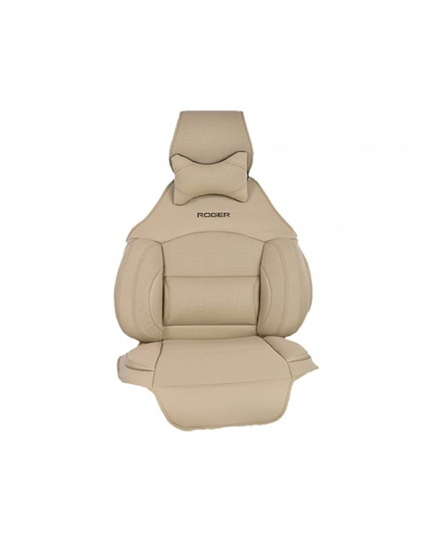 ROGER Driver Seat Cushport Beige Multi Support, Synthetic Leather Seat Cover.