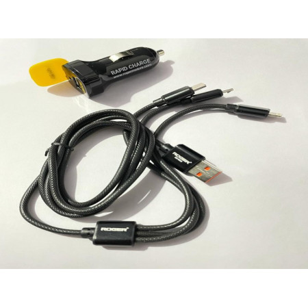 Roger Rapid 3 in 1 USB Charger | Fast Car Charger