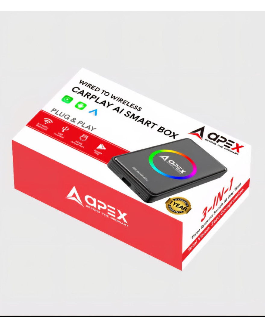 Apex Carplay Wired to Wireless AI S3 Smart Box | HAVING 4GB 32GB RAM/ROM