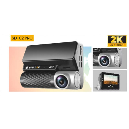 Stellar 2K Front/Rear 1080P DASH CAM with 12V cable | 3.0