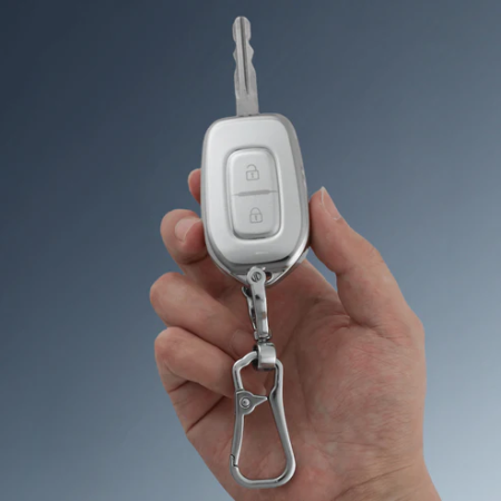 keycare Silver Dust TPU key cover And Keychain for Kwid, Duster, Triber, Kiger 2 button remote key | SDTP 17, SDTP Keychain keycare Silver Dust TPU key cover And Keychain for Kwid, Duster, Triber, Kiger 2 button remote key | SDTP 17, SDTP Keychain