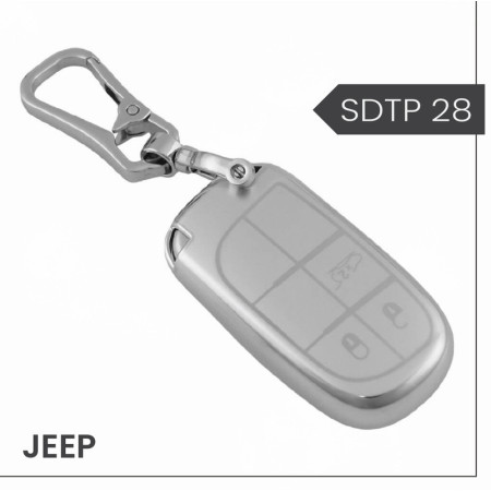 keycare Silver Dust TPU key cover And keychain for Compass, Trailhawk Smart key | SDTP 28,SDTP Keychain keycare Silver Dust TPU key cover And keychain for Compass, Trailhawk Smart key | SDTP 28,SDTP Keychain